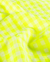 Tissu Seersucker Vichy Jaune Fluo