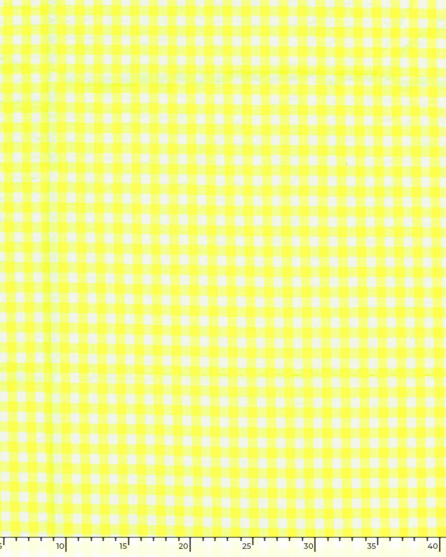 Tissu Seersucker Vichy Jaune Fluo - Mercerine
