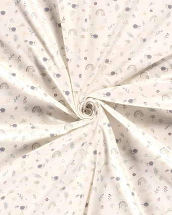 Tissu Jersey de Coton Petit Escargot Bleu - Mercerine