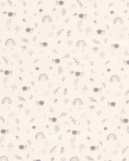 Tissu Jersey de Coton Petit Escargot Bleu - Mercerine
