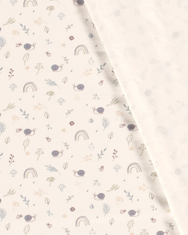 Tissu Jersey de Coton Petit Escargot Bleu - Mercerine