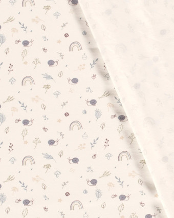Tissu Jersey de Coton Petit Escargot Bleu - Mercerine