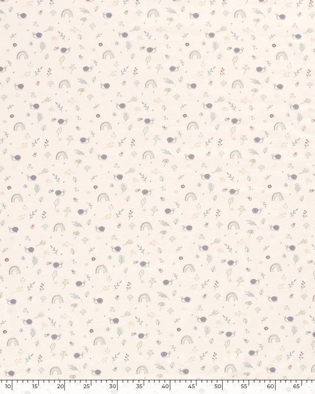 Tissu Jersey de Coton Petit Escargot Bleu - Mercerine