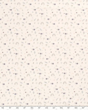 Tissu Jersey de Coton Petit Escargot Bleu - Mercerine