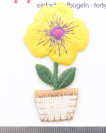 Badge thermocollant Fleur jaune - Mercerine