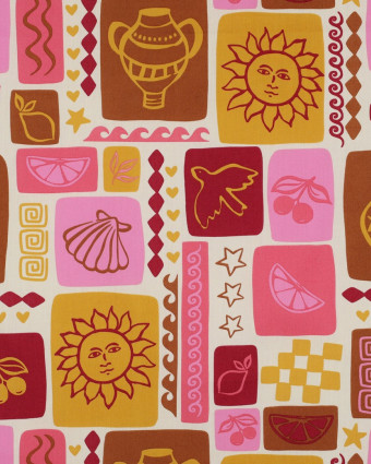 Popeline de Coton Summer Patchwork Ecru - Mercerine