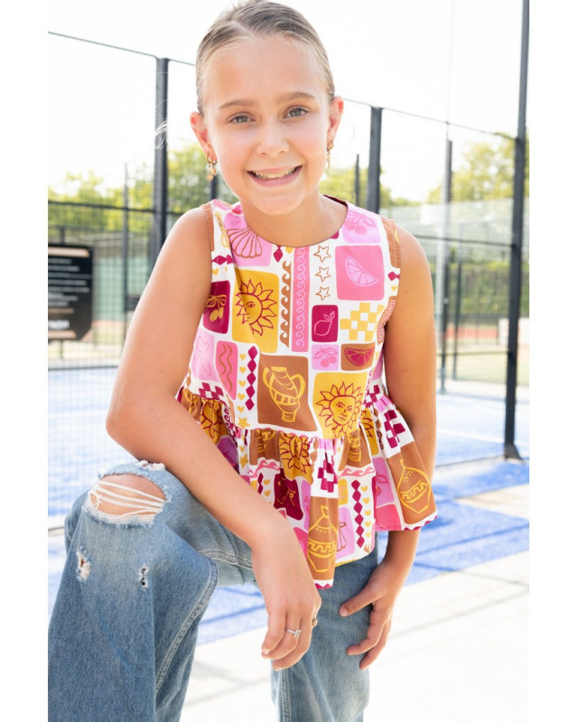 Popeline de Coton Summer Patchwork Ecru - Mercerine