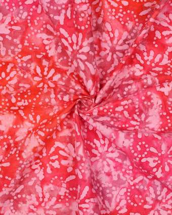 Coton Batik Aquarelle Floral Rose - Mercerine