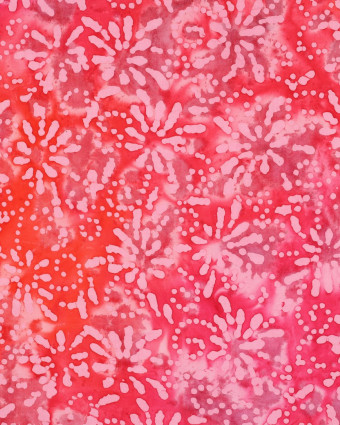 Coton Batik Aquarelle Floral Rose - Mercerine