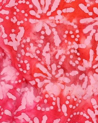 Coton Batik Aquarelle Floral Rose - Mercerine