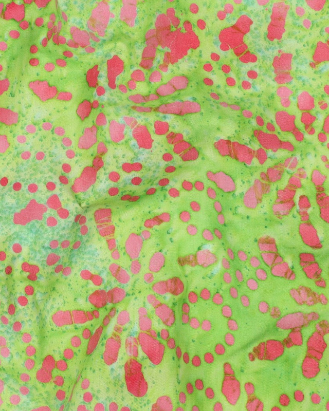 Coton Batik Aquarelle Floral  Vert - Mercerine