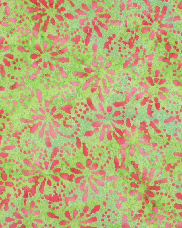 Coton Batik Aquarelle Floral  Vert - Mercerine