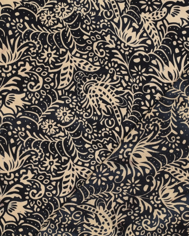 Coton Batik Indigo Motif Floral - Mercerine
