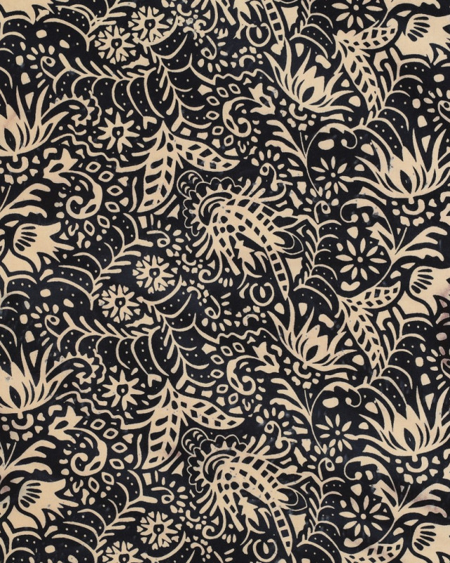 Coton Batik Indigo Motif Floral - Mercerine