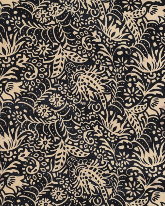 Coton Batik Indigo Motif Floral - Mercerine
