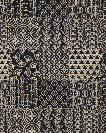 Coton Batik Bleu Marine Patchwork - Mercerine