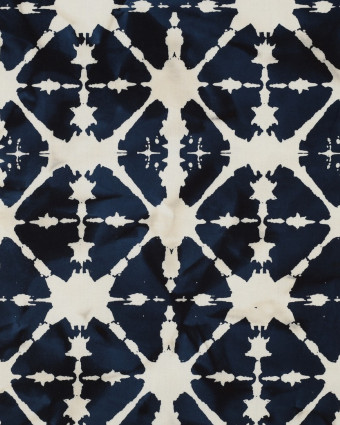 Coton Batik Bleu Marine Motif Abstrait - Mercerine