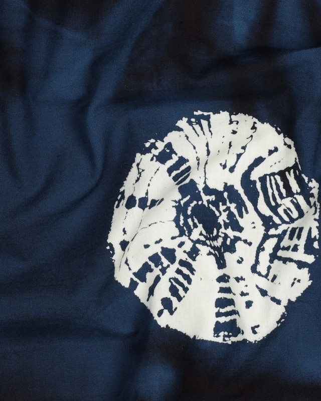 Coton Barik Bleu Marine Motif Ethnique Cercle - Mercerine
