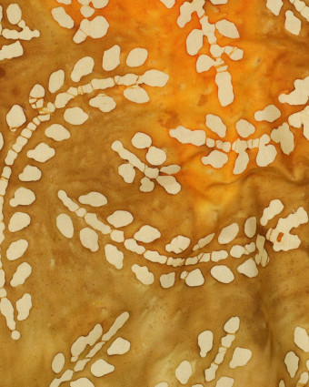 Coton Batik Ocre Motif Epis de Blé  - Mercerine