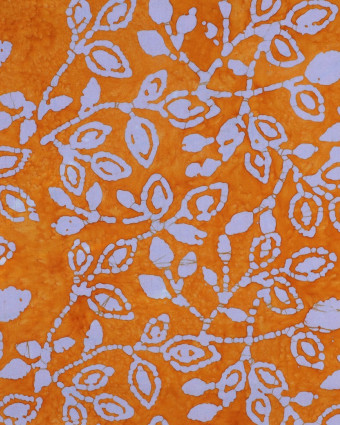 Coton Batik Motif Floral Orange  - Mercerine