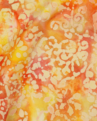 Viscose Batik Jaune Soleil Motif Floral - Mercerine