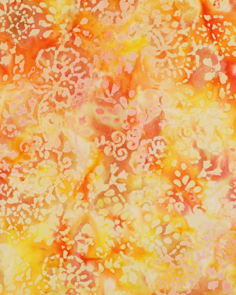 Viscose Batik Jaune Soleil Motif Floral - Mercerine
