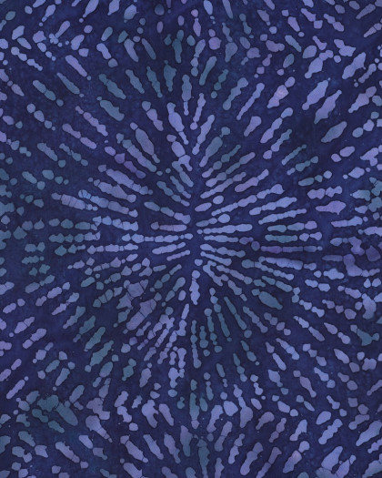 Viscose Batik Bleu Marine Motif Ethnique Bleu - Mercerine