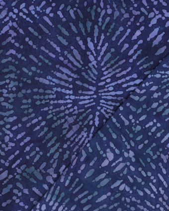 Viscose Batik Bleu Marine Motif Ethnique Bleu - Mercerine
