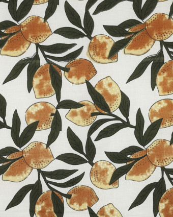 Tissu Coton Block Print Motif Citron - Mercerine