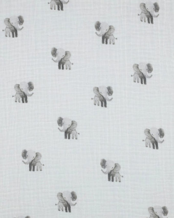 Double Gaze Blanche Petit Elephant - Mercerine