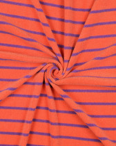 Jersey Mini Eponge à Rayures Orange et Violet