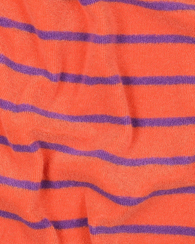 Jersey Mini Eponge à Rayures Orange et Violet - Mercerine