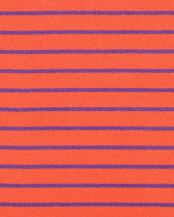 Jersey Mini Eponge à Rayures Orange et Violet - Mercerine