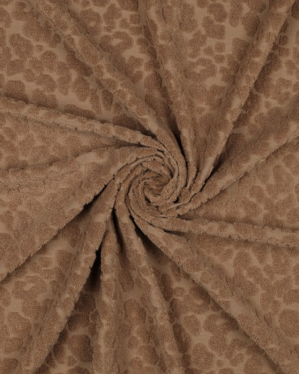 Jersey Mini Eponge Léopard Caramel - Mercerine