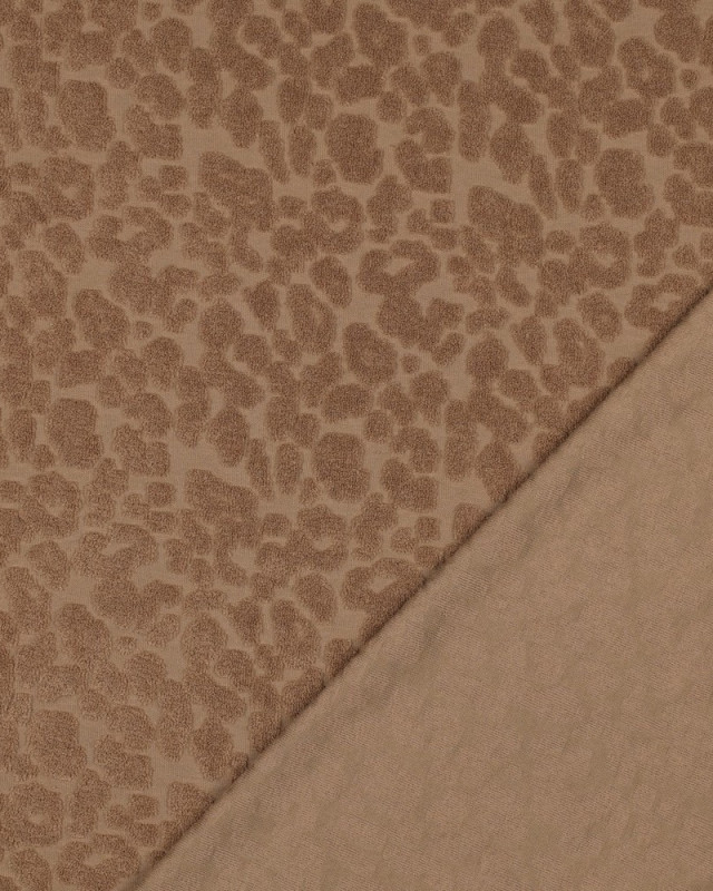 Jersey Mini Eponge Léopard Caramel - Mercerine