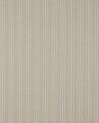Lin Viscose Beige Nautrel à Rayures Touche Lurex Dorée - Mercerine