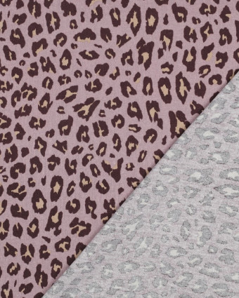 Tissu Viscose Lin Léopard Mauve - Mercerine