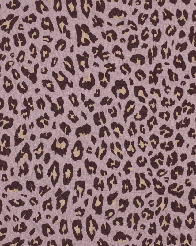 Tissu Viscose Lin Léopard Mauve - Mercerine