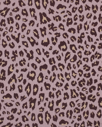 Tissu Viscose Lin Léopard Mauve - Mercerine