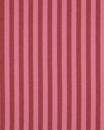 Tissu Coton à Rayures Rose et Bordeaux - Mercerine