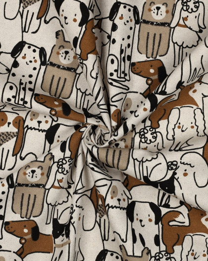 Tissu Effet Lin Chien - Mercerine