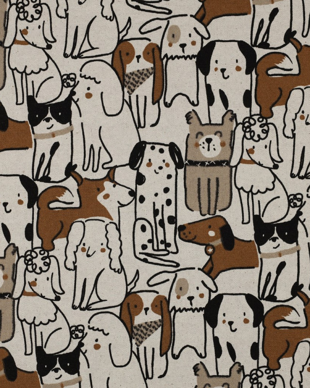 Tissu Effet Lin Chien - Mercerine