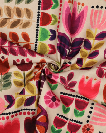 Toile Canvas Waterproof Motif Floral Multicolore - Mercerine