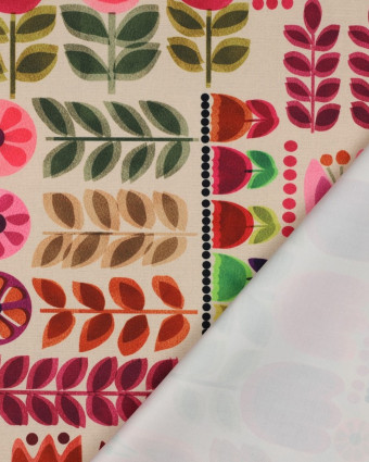 Toile Canvas Déperlante Motif Floral Multicolore - Mercerine
