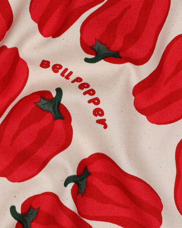 Tissu Effet Lin BellPeppers Fond Naturel - Mercerine