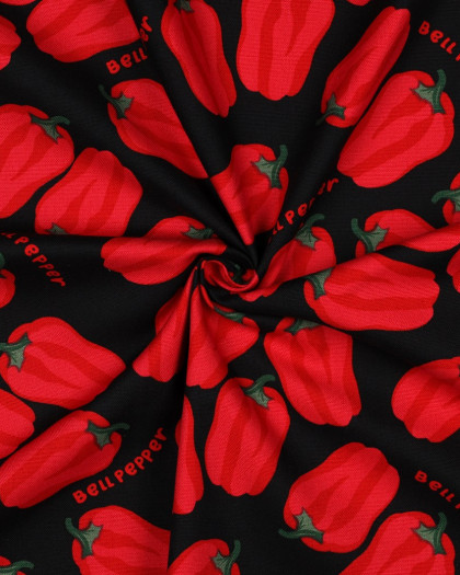 Tissu Effet Lin Bell Peppers Noir - Mercerine