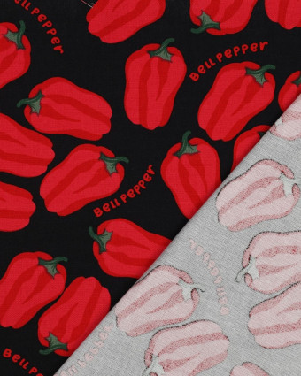 Tissu Effet Lin BellPeppers Noir - Mercerine