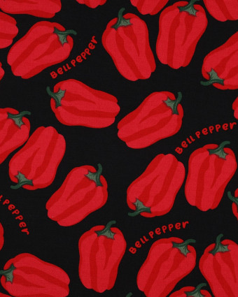Tissu Effet Lin BellPeppers Noir - Mercerine