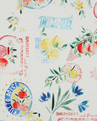 Toile de Coton Canvas Limone Multicolore - Mercerine