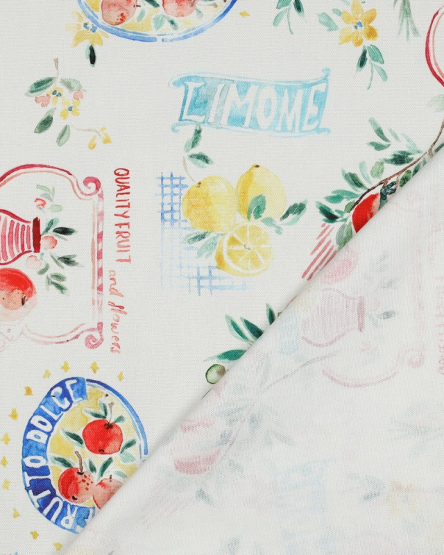 Toile de Coton Canvas Limone Multicolore - Mercerine